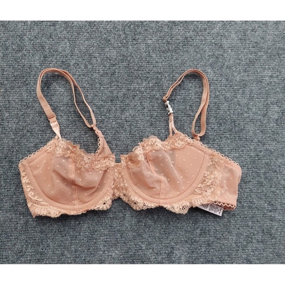 VS Dream Angels Bra Womens 34B Pink Peach Lace Push Up without Padding - Picture 1 of 10